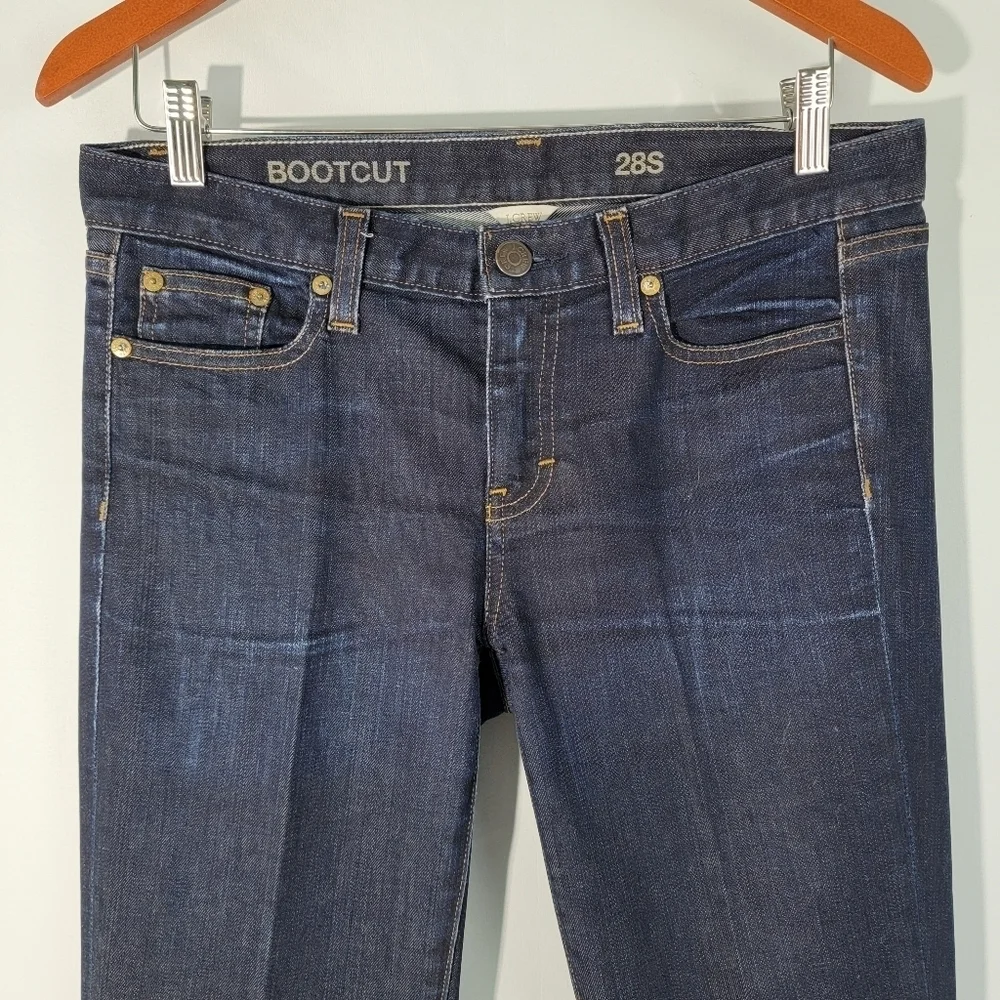 J. CREW Women's High-Rise Bootcut Jeans Size 28S Dark Wash Casual Cotton Blend